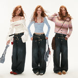 Three-waist jeans loose casual pants