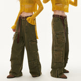 멀티포켓 밀리터리 그린 루즈 캐주얼 팬츠