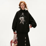 강아지 후드 스웨트셔츠 루즈 캐주얼 긴팔