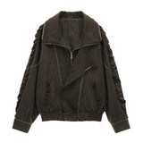 빈티지 데님 재킷과 숏 스커트