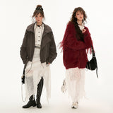 불규칙한 흰색 꽃 레이스 셔츠 드레스