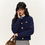 오리지널 스위트 케이블 자수 컬러풀 버튼 숏 스웨터 카디건 셋업