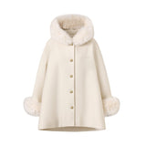 오리지널 밀키 화이트 퍼 칼라 코트 재킷