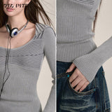 슬림핏 디자인 라지 라펠 울 스웨터