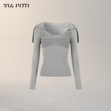 슬림핏 디자인 라지 라펠 울 스웨터