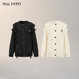 로 엣지 헴프 니트 카디건