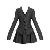 스트라이프 올드 머니 셔츠 드레스 세트