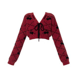 Wine Red Dress Dress Knitted Short Cardigan