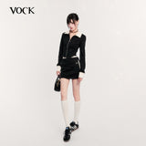 갤럭시 다이아몬드 블랙 글리터 스포츠 스웨트셔츠 스커트 수트