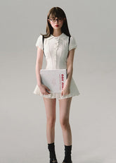 대학 스타일 A라인 셔츠 드레스