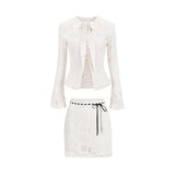 헤비 레이스 탑 + 롱 스커트 하이엔드 투피스 슈트