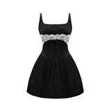 레이스 자카드 패치워크 드레스