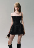 Bow deconstructed jacquard heavy work dress