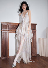 루미너스 해파리 불규칙 서스펜더 스커트