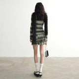 과일 그린 러플 니트 레이어드 드레스