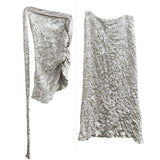 메탈릭 새틴 텍스처 투피스 드레스