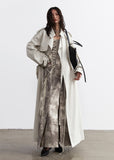 Minimalist Lime White Long Trench Coat