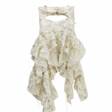 탈부착 가능한 스트랩이 달린 로맨틱 아트 프린트 드레스