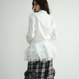 하이인텔렉트 화이트 레이스 블라우스 드레스