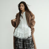 하이인텔렉트 화이트 레이스 블라우스 드레스