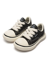 Chunky Canvas Fleece-Lace Sneakers