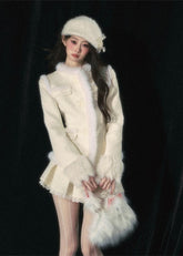 우아한 프랑스 스타일 재킷 & 스커트 코디