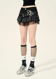 French Spliced A-Line Puffy Skirt