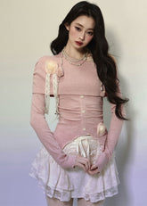 슬림핏 오프숄더 스웨터