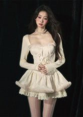 로맨틱 프렌치 레이스 A라인 미니