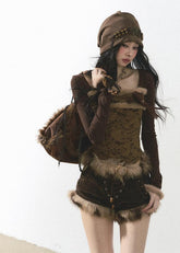 슬림 허리 핫걸 스타일 티셔츠