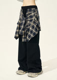 포뮬러 엘라스틱 웨이스트 와이드 레그 팬츠