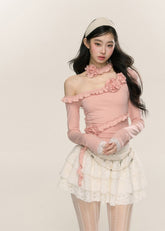 Ruffled One-Shoulder Tee
