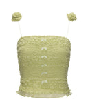 로즈 숄더 스트랩 풀링 스트랩 탱크탑