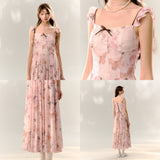 버터플라이 프린트 홀리데이 드레스