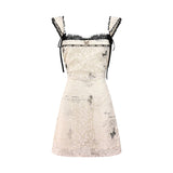 버터플라이 향 그라데이션 레이스 드레스