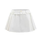 Navy Blue Pleated A-line Skirt
