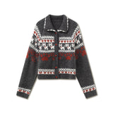 빈티지 다크 그레이 니트 스커트 세트