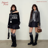 다크 그레이 하운드투스 A라인 스커트