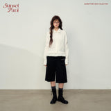 로맨틱 밑단 레이스 스몰 셔츠 여성용 루즈 디자인 셔츠 화이트/라이트 핑크