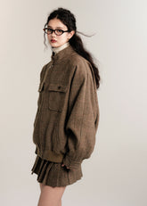 Retro College Wool Skirt Suit