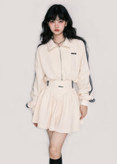 테니스 와플 스웨트셔츠 스커트 세트