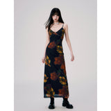 메시 슬림핏 서스펜더 드레스