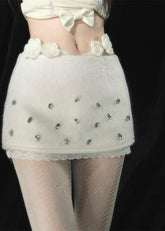 가을 울 레이스 스커트