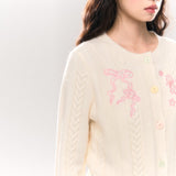 캔디캣 플라워 니트 카디건