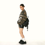 V넥 저지 긴팔 티셔츠 대학 스타일