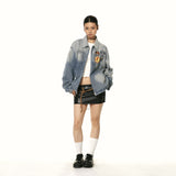 Embroidered Badge Denim Jacket