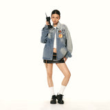 Embroidered Badge Denim Jacket