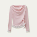 발레에서 영감을 받은 오프숄더 레이스 탑