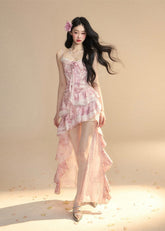 프렌치 레이스 원숄더 드레스