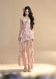 French Lace One-Shoulder Dress